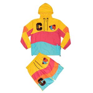 OEM Unisex Verano Sudaderas con capucha Pantalones cortos Conjunto Poliéster/Algodón Cortavientos Secado rápido Transpirable Logotipo personalizado Venta al por mayor Streetwear - Product Image 1