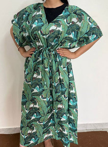 Vestido Kaftan de Algodón Estampado de Inspiración Tradicional para Mujer con Diseño Elegante, Tela Suave y Elegancia Casual Relajada - Product Image 5