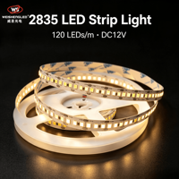 Lampu Strip LED 2835 24V 120 LED/m CRI>83  Lumen Tinggi Lampu Pita LED Fleksibel untuk Dekorasi Proyek Dalam Ruangan