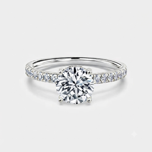 เครื่องประดับทองคำแท้ 14K ดีไซน์หรูหรา แหวนเพชรโมอิสซาไนต์ทรงคลาสสิก 4 กรงเล็บ สำหรับหมั้น แต่งงาน สัญญา หรือสวมใส่ตลอดชีวิต - Product Image 1