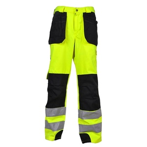 Pantalon de travail de sécurité en polyester pour hommes, ANSI Classe 1 EN ISO 3, imperméable, avec LED clignotante, haute visibilité, décontracté, réfléchissant, logo personnalisé, couleur au choix - Product Image 1