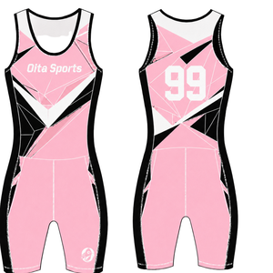 Traje de Competición de Remo Rosa, Negro y Blanco para Hombre, Uniforme de Competición sin Mangas, Singlet de Alto Rendimiento, Personalizado, Venta al por Mayor para Equipos - Product Image 3
