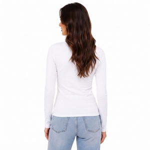 T-shirt à manches longues pour femmes de luxe, qualité supérieure en coton, vêtements décontractés avec logo personnalisé, service OEM, taille OEM, étiquette privée - Product Image 2