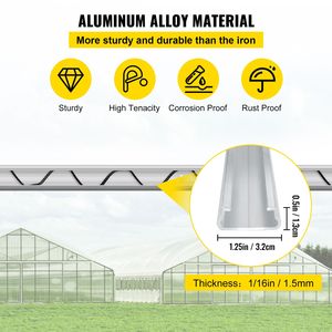 Canale a U in filo a molla rivestito in PE da 6,56 piedi per serre, confezione da 40 rotoli di pellicola in plastica con blocco a molla in alluminio - Product Image 3