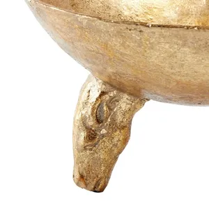 Traditional Chinese Style <b>Metal</b> Fruit <b>Bowl</b> with Brushed Bronze Finish Handmade Decorative Dish Round Shape - Product Image 4