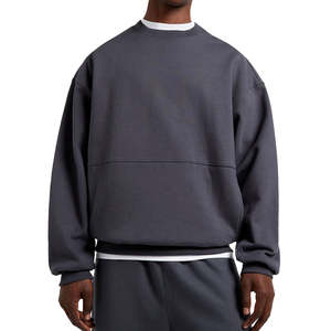 Sudaderas de cuello redondo extragrandes con bolsillo lateral personalizado, sin capucha, de corte holgado, gruesas, fabricante de sudaderas con capucha - Product Image 1