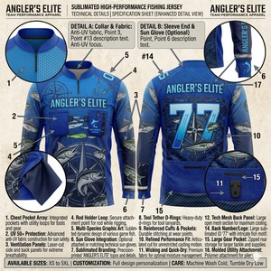 Jersey de Pesca Profesional Unisex de Manga Larga con Protección Solar UPF 50, Impresión por Sublimación, Transpirable y Antibacteriano - Product Image 3