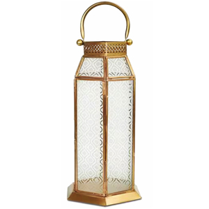 Nueva Llegada 2026, Linterna de Metal y Vidrio en Forma de Cilindro, Color Dorado, para Decoración del Hogar, con Portavelas con Acabado Dorado, para Jardín y Hogar - Product Image 2