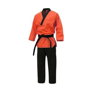 Veste bleu ciel, pantalon noir, uniforme de taekwondo, vêtements d'entraînement, style ITF, uniforme de taekwondo avec passepoil noir - Product Image 5
