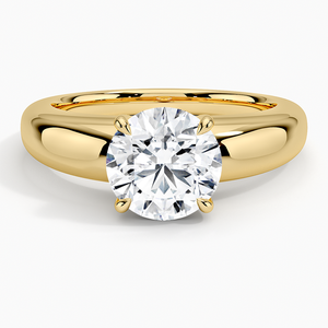 Adrian <b>Solitaire</b> Engagement <b>Ring</b> with 14K Gold Plated 925 <b>Silver</b> GRA Certified Moissanite Prong Setting. - Product Image 1