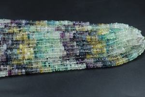 Perles de roue en multi-fluorite de qualité AAA, 6 mm, 16 pouces, forme de pneu lisse, pour la fabrication de bijoux, perles en pierre - Product Image 5