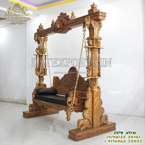 ชิงช้าไม้สักเคลือบวอลนัทสำหรับตกแต่งบ้าน งานฝีมือชิงช้าไม้สำหรับห้องนั่งเล่น สีน้ำตาลเงาสำหรับตกแต่งบ้าน สหราชอาณาจักร - Product Image 6