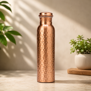 Ensemble de carafe à eau en cuivre martelé artisanal pour hôtel et spa de luxe, carafe métallique élégante - Product Image 6