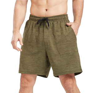 Shorts Bermuda en coton uni pour homme avec cordon de serrage à la taille et poches latérales, vêtements décontractés, shorts Bermuda en coton en vente en ligne - Product Image 4