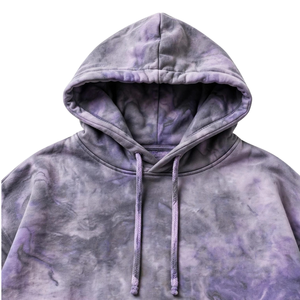 Sweat à capuche pour homme violet et gris avec poche kangourou, cordon de serrage, motif graphique, streetwear, mode décontractée, vente en gros - Product Image 3