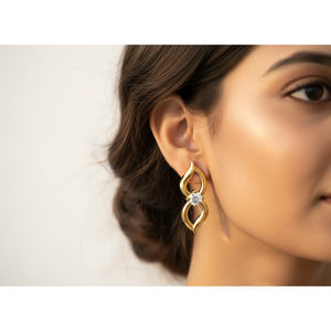Pendientes de Oro de 10k con Diamantes de Laboratorio VVS1, Diseño Infinito Personalizado, Joyería Elegante para Mujer, Opción de 14k Disponible - Product Image 4