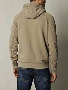 Sudadera con Capucha Color Caqui para Hombre, con Cierre de Hebilla Metálica y Bolsillo Tipo Canguro - Product Image 3