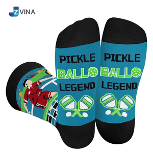 Chaussettes personnalisées Pickle Crew pour hommes, en coton, imprimées numériquement, respirantes, tricotées pour l'hiver, avec logo et citation amusante, pour usage quotidien - Product Image 3
