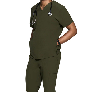 Conjunto de Uniformes Médicos Unisex de Mezclilla de Alta Calidad - Tela de Punto Suave, Colores y Diseños Personalizados, Servicio OEM, Impresión de Logotipo Personalizado para Hospital - Product Image 2