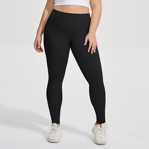 Leggings noirs taille haute longueur intégrale sans couture tricotés extensibles respirants sportifs pour femme avec effet ventre plat - Product Image 4