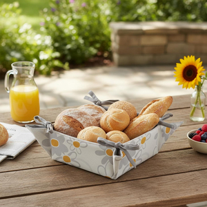 Panier à pain rond en coton pur personnalisé, best-seller, pour le service et la présentation des aliments, prix de gros - Product Image 5