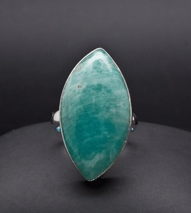 Anillo de Amazonita Natural en Plata de Ley 925, Joyería Artesanal con Piedras Preciosas, Anillo Estilo Boho - Product Image 3