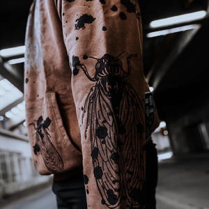 Sweat-shirt à capuche en coton molletonné, style vintage, effet délavé, personnalisable pour impression de marque et vente en gros - Product Image 6