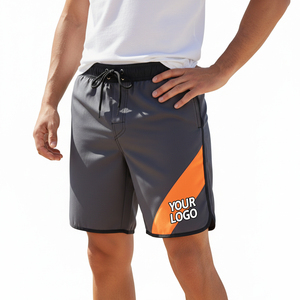 Pantalones Cortos Deportivos para Hombre, Color Gris Naranja, de Secado Rápido, Transpirables, Cintura Alta, con Cordón, Bolsillos, 100% Algodón, Logotipo Personalizado en la Parte Delantera - Product Image 3