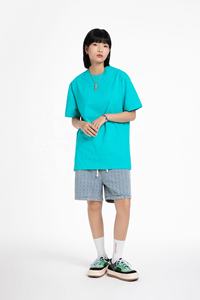 Camiseta de Verano de Algodón de Color Sólido, Corte Regular, Tendencia Versátil, Informal, Lisa, Neutral, de Manga Corta, 220g, de Secado Rápido y Transpirable - Product Image 5