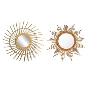 Sunburst Wall Mounted Wall Accessories Bamboo Rattan Mirror For Livingroom Decor - Product Image 5