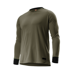 เสื้อยืดออกกำลังกายแขนยาวผู้ชาย OEM ผ้าฝ้าย 100% ป้องกันรอยยับ ระบายอากาศได้ดี - Product Image 5