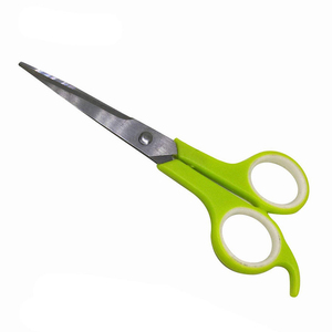 Ciseaux de barbier à manche en plastique vert, ciseaux de coupe en acier inoxydable à bord rasoir pour salon de coiffure, outils de coiffure et de beauté - Product Image 1