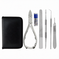 Kit Profesional de Pedicura de 5 Piezas de Acero Inoxidable: Cortaúñas, Lima de Diamante, Sonda, Bisturí y Cuchillas para el Cuidado de los Pies