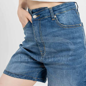 Pantalones vaqueros cortos para mujer con logotipo personalizado, servicio OEM, cantidad a granel, pantalones cortos para mujer, Pantalones vaqueros de último estilo - Product Image 4