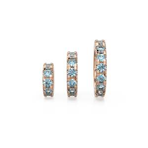 Colgante Redondo de Topacio Azul de Oro de 14k, Colgante de Topacio Azul en Forma de Rueda, Soporte para Colgante Redondo, Conector de Banda de Topacio Azul Redondo Eternity, Marzo - Product Image 5