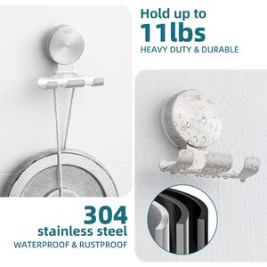 Confezione da 2: Supporto per Rasoio a Ventosa Potente in Acciaio Inossidabile 304, Ganci a Ventosa Eleganti per Bagno, per Asciugamani, Spugne e Accappatoi - Product Image 1