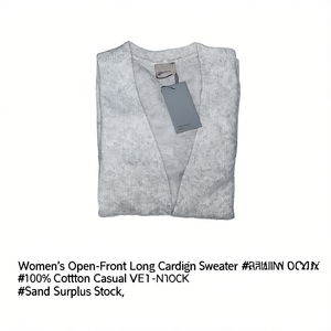 Women's Open-Front Long Sleeve <b>Cardigan</b> <b>Sweater</b> #100% Cotton Casual V-Neck #Brand Name #Surplus Stock - Product Image 3