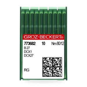 Aiguilles de machine à coudre surjeteuse industrielle Groz-Beckert B27 SAN 10 Taille 75/11 DCx27 pour tissus tricotés fins et délicats - Product Image 1
