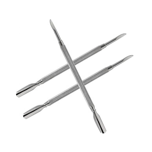 Empujador de Cutículas Profesional de Acero Inoxidable Plateado de Doble Punta, Raspador de Uñas para Manicura, Pedicura y Eliminación de Esmalte - Product Image 1