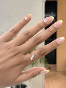 Elegant Lab Grown Diamond Three Stone <b>Ring</b> Radiant Pear Cut Bypass <b>Plain</b> Band Fine Jewelry In 14KT Gold - Product Image 1