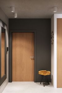 Porte d'entrée minimaliste en composite bois-plastique (WPC) stable de 40 mm d'épaisseur, insonorisée, étanche, anti-poussière et anti-moisissure pour salle de bain et hôtel - Product Image 2