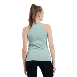 Women's Breathable Short <b>Sleeveless</b> Tank <b>Top</b> Solid Color <b>Knitted</b> Casual Wear with Snap Button Wholesale Rate OEM Custom Design - Product Image 5