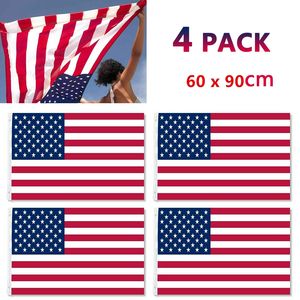 4 bandiere nazionali americane da 60x90 cm per decorazioni da giardino - 4 pezzi di bandiere in nylon con occhielli in ottone - Product Image 1