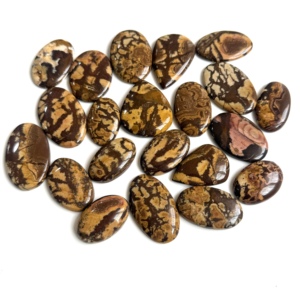 Cabujón de Jaspe Piel de Leopardo Natural Pulido, Gema Suelta Lisa, Cabujones de Jaspe Marrón para Fabricación de Joyas, Anillos y Colgantes (Venta al por Mayor) - Product Image 4