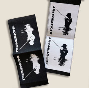 Logo Damask Satin Polyester Neck Tags Woven <b>Labels</b> with End Fold <b>for</b> Clothing Garments <b>Iron</b> <b>on</b> - Product Image 3