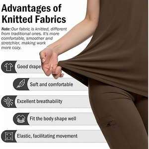 Uniformes Médicos al por Mayor, Conjuntos de Uniformes Quirúrgicos de Tela Suave y Cómoda, Antibacterianos, Trajes Quirúrgicos de 2 Piezas para Mujer con Logotipo Personalizado - Product Image 5