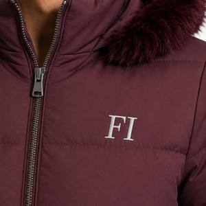 Oversized Padded Coat Puffer jacket with side pockets a zip closure detachable fur hood Fabric Parachute Bulk Men's Jackets USA - Product Image 5