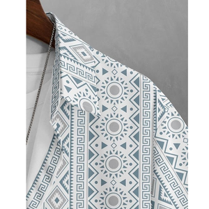 Chemise décontractée pour homme à manches courtes, 100 % coton respirant, imprimé floral tropical, boutonnée, séchage rapide, idéale pour les vacances à la plage - Product Image 3