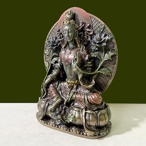 Figura de Resina Verde Tara de Diseño Veronés Art Deco de Nirmala Handicrafts - Decoración Hecha a Mano para el Hogar y la Oficina - Product Image 3