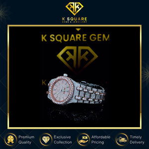 Reloj de Lujo de Acero Inoxidable con Diamantes Moissanite, Suministro de Fábrica, Colección Única, Resistente al Agua, Cuarzo, Automático, Analógico - Product Image 4